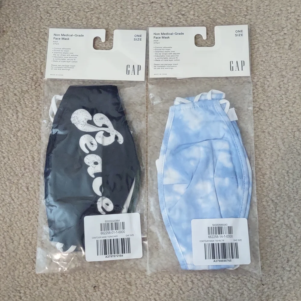 2x Gap Factory Contour 3pk Facemasks